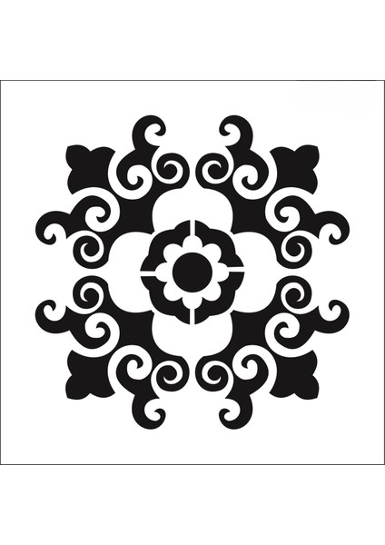 Stencil Sarayi Boyama Şablon Damask Çini Mandala - 1196
