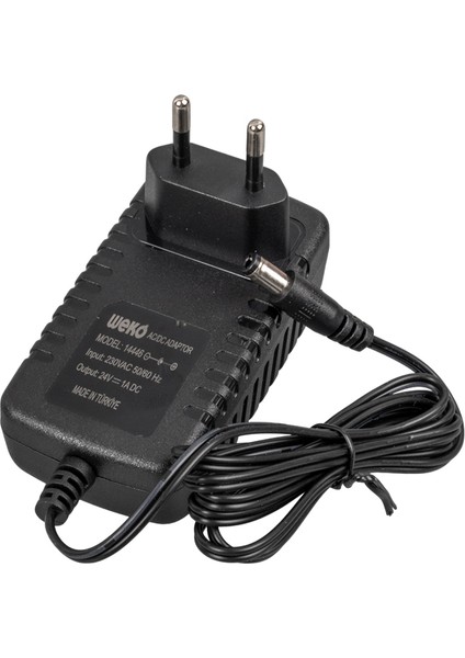 24 Volt - 1 Amper 5.5*2.5 Uçlu Plastik Kasa Priz Tipi Adaptör