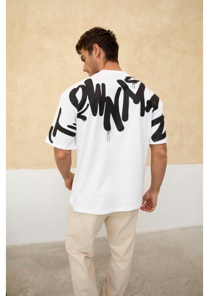 Erkek Ön ve Arka Baskılı Regular Fit T-Shirt indirimleri