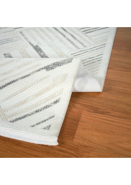 7/24 Elegante Lumina Grey 120X180 cm Salon Mutfak Halısı Yolluk Kilim