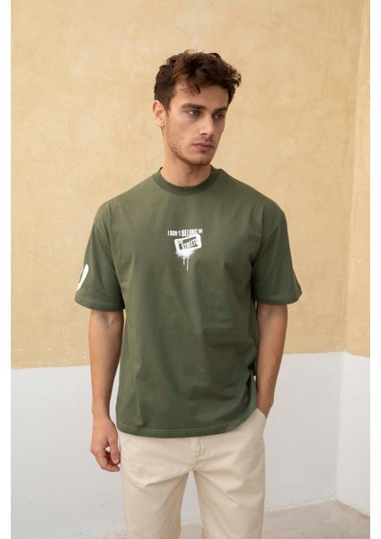 Erkek Ön ve Arka Baskılı Regular Fit T-Shirt fiyatları
