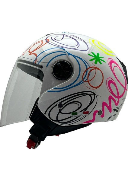 715 Flower Kask Desenli