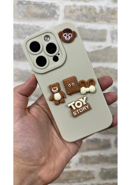 Vip Case Iphone 15 Pro Max Ayıcık Desenli Sevimli Silikon Lansman Toy Bear Kılıf