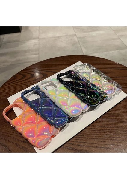 Vip Case iPhone 15 Pro Max Uyumlu Kabartma Desenli 3D Darbe Emici Ultra Sağlam Pufy Kılıf Pembe