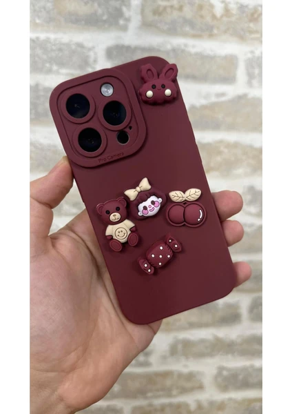 Vip Case Iphone 15 Pro Max Ayıcık Desenli Sevimli Silikon Lansman Toy Bear Kılıf