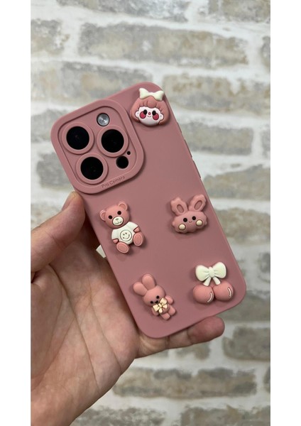 Vip Case Iphone 15 Pro Max Ayıcık Desenli Sevimli Silikon Lansman Toy Bear Kılıf