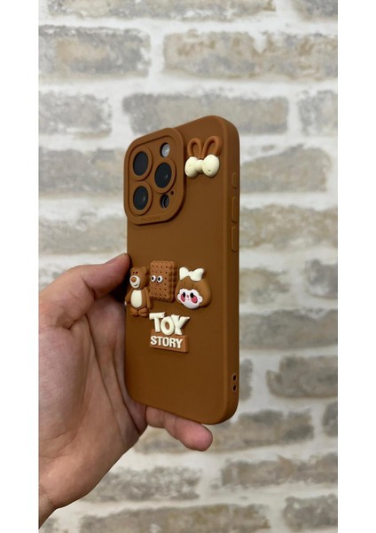 Vip Case Iphone 15 Pro Ayıcık Desenli Sevimli Silikon Lansman Toy Bear Kılıf