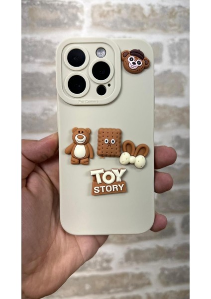 Vip Case Iphone 15 Pro Ayıcık Desenli Sevimli Silikon Lansman Toy Bear Kılıf