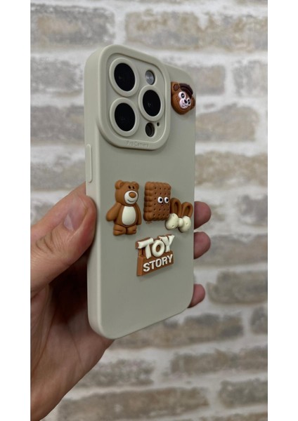 Vip Case Iphone 15 Pro Ayıcık Desenli Sevimli Silikon Lansman Toy Bear Kılıf