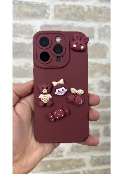 Vip Case Iphone 15 Pro Ayıcık Desenli Sevimli Silikon Lansman Toy Bear Kılıf