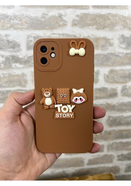 Iphone 11 Ayıcık Desenli Sevimli Silikon Lansman Toy Bear Kılıf