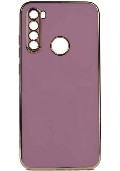 Vip Case Xiaomi Redmi Note 8 Uyumlu Gold Kenarlı Parlak Kamera Korumalı Yumuşak Silikon Bark Kılıf