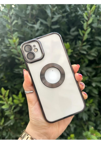 Vip Case Iphone 11 Logo Detaylı Kenarları Renkli Kamera Korumalı Luxury Omega Kılıf