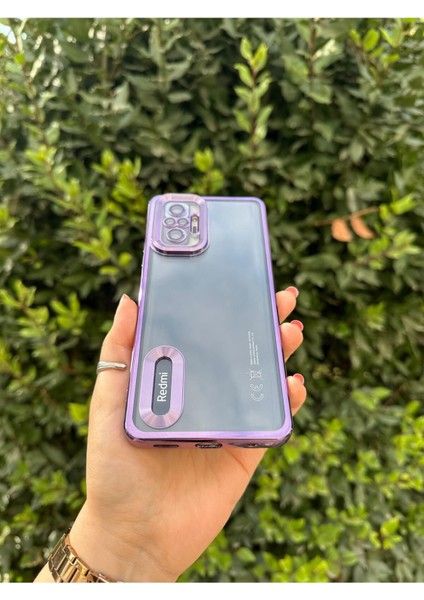 Xiaomi Redmi Note 10 / 10S Uyumlu Logo Detaylı Kenarları Renkli Kamera Korumalı Luxury Omega Kılıf