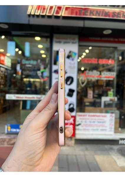 Samsung A13 4g Gold Kenarlı Parlak Kamera Korumalı Yumuşak Silikon Bark Kılıf