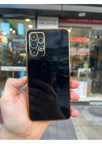 Samsung A13 4g Gold Kenarlı Parlak Kamera Korumalı Yumuşak Silikon Bark Kılıf