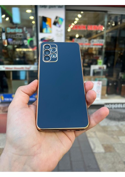 Samsung A13 4g Gold Kenarlı Parlak Kamera Korumalı Yumuşak Silikon Bark Kılıf