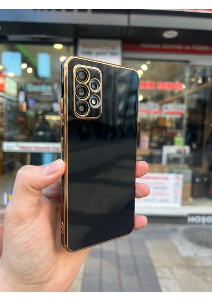 Samsung A13 4g Gold Kenarlı Parlak Kamera Korumalı Yumuşak Silikon Bark Kılıf