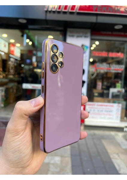 Samsung A13 4g Gold Kenarlı Parlak Kamera Korumalı Yumuşak Silikon Bark Kılıf