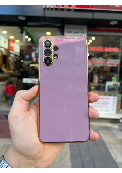 Samsung A13 4g Gold Kenarlı Parlak Kamera Korumalı Yumuşak Silikon Bark Kılıf