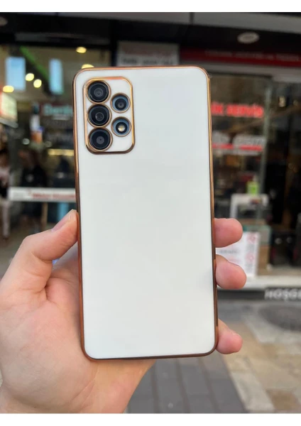 Vip Case Samsung A32 4g Gold Kenarlı Parlak Kamera Korumalı Yumuşak Silikon Bark Kılıf