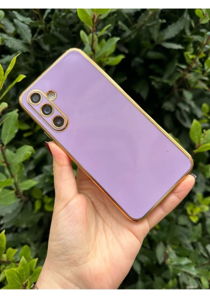 Vip Case Samsung Galaxy A34 Gold Kenarlı Parlak Kamera Korumalı Yumuşak Silikon Bark Kılıf