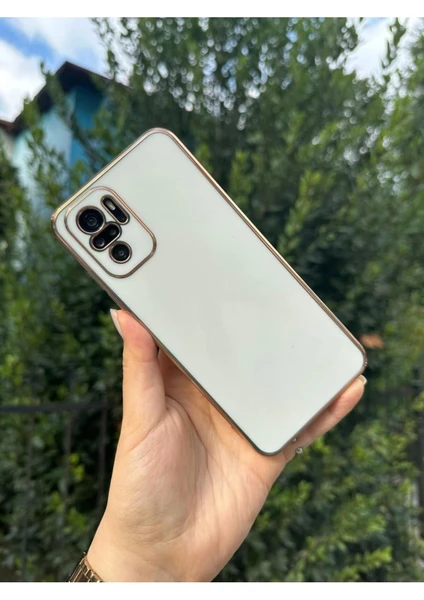 Vip Case Xiaomi Redmi Note 10 Pro Uyumlu Gold Kenarlı Parlak Kamera Korumalı Yumuşak Silikon Bark Kılıf