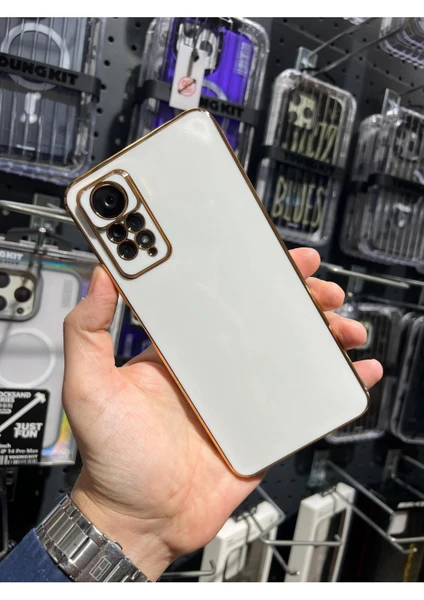 Vip Case Redmi Note 11 Pro ve Redmi Note 12 Pro (4g) Uyumlu Gold Kenarlı Parlak Kamera Korumalı Yumuşak Silikon Bark Kılıf