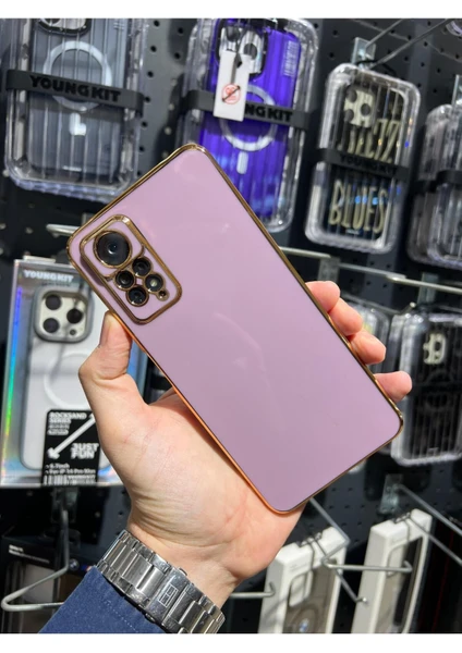 Vip Case Redmi Note 11 Pro ve Redmi Note 12 Pro (4g) Uyumlu Gold Kenarlı Parlak Kamera Korumalı Yumuşak Silikon Bark Kılıf