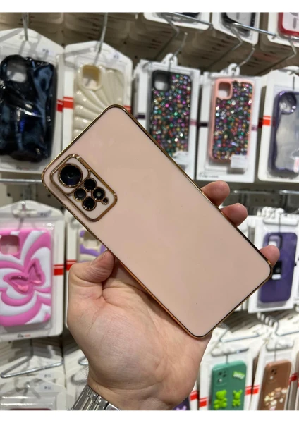 Vip Case Redmi Note 11 Pro ve Redmi Note 12 Pro (4g) Uyumlu Gold Kenarlı Parlak Kamera Korumalı Yumuşak Silikon Bark Kılıf