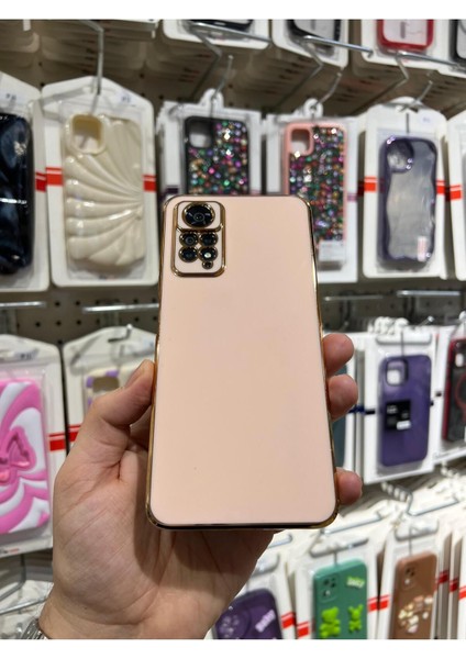 Redmi Note 11 Pro ve Redmi Note 12 Pro (4g) Uyumlu Gold Kenarlı Parlak Kamera Korumalı Yumuşak Silikon Bark Kılıf