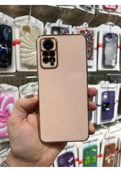 Redmi Note 11 Pro ve Redmi Note 12 Pro (4g) Uyumlu Gold Kenarlı Parlak Kamera Korumalı Yumuşak Silikon Bark Kılıf