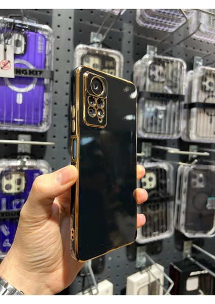 Redmi Note 11 Pro ve Redmi Note 12 Pro (4g) Uyumlu Gold Kenarlı Parlak Kamera Korumalı Yumuşak Silikon Bark Kılıf