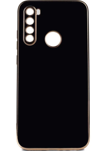 Vip Case Xiaomi Redmi Note 8 Uyumlu Gold Kenarlı Parlak Kamera Korumalı Yumuşak Silikon Bark Kılıf