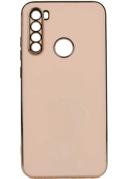 Vip Case Xiaomi Redmi Note 8 Uyumlu Gold Kenarlı Parlak Kamera Korumalı Yumuşak Silikon Bark Kılıf