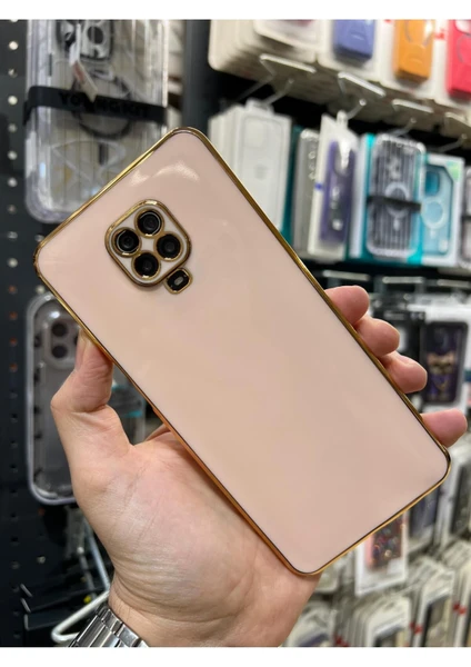 Vip Case Xiaomi Redmi Note 9 Pro ve 9s Uyumlu Gold Kenarlı Parlak Kamera Korumalı Yumuşak Silikon Bark Kılıf