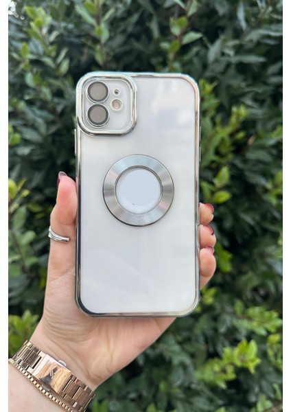 Iphone 11 Logo Detaylı Kenarları Renkli Kamera Korumalı Luxury Omega Kılıf