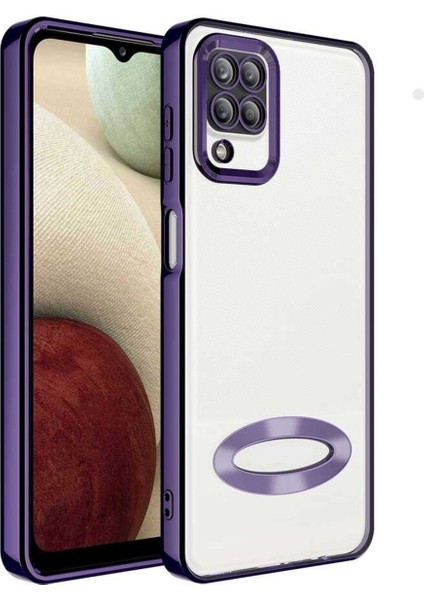 Samsung A12 ve M12 Uyumlu Kılıf Logo Detaylı Kenarları Renkli Kamera Korumalı Luxury Omega Kılıf