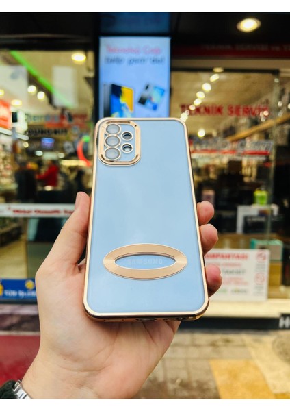 Samsung Galaxy A34 Logo Detaylı Kenarları Renkli Kamera Korumalı Luxury Omega Kılıf