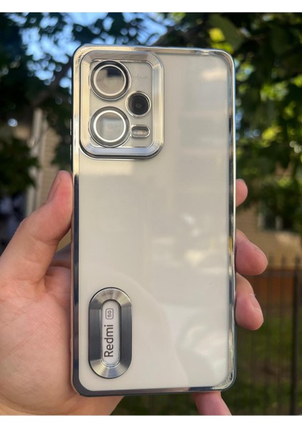 Xiaomi Redmi Note 12 Pro 5g Kamera Korumalı Şeffaf Logo Gösteren Kenarları Parlak Lüx Omega Kılıf