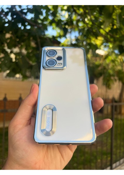 Xiaomi Redmi Note 12 Pro 5g Kamera Korumalı Şeffaf Logo Gösteren Kenarları Parlak Lüx Omega Kılıf