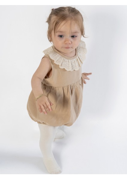 Dantel Yaka Romper Tulum Kız Bebek Pamuk Aerobin Kumaş Doğumgünü Parti Düğün Kıyafeti modelleri