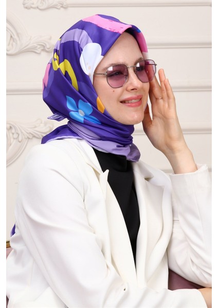 Let It Go Twill Eşarp Mor modelleri