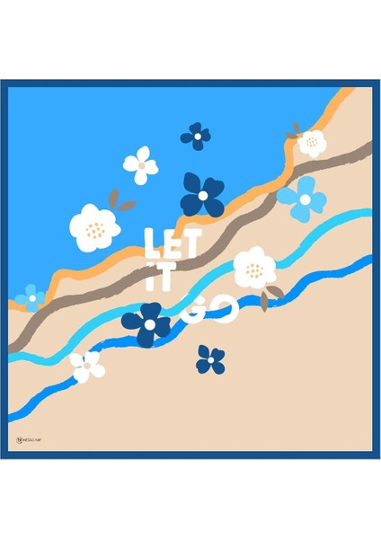 Let It Go Twill Eşarp Mavi