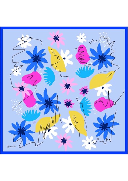 Olivia Twill Eşarp Mavi