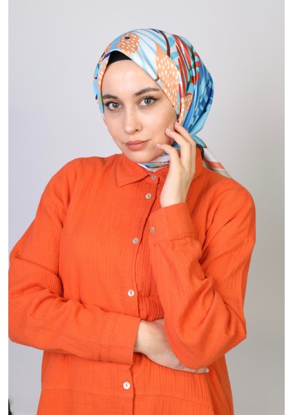 Atene Twill Eşarp Mavi