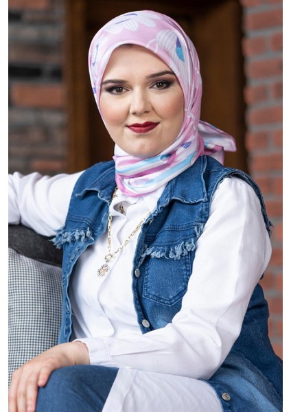 Daphne Twill Eşarp Pembe