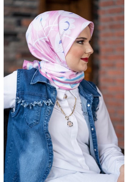 Daphne Twill Eşarp Pembe