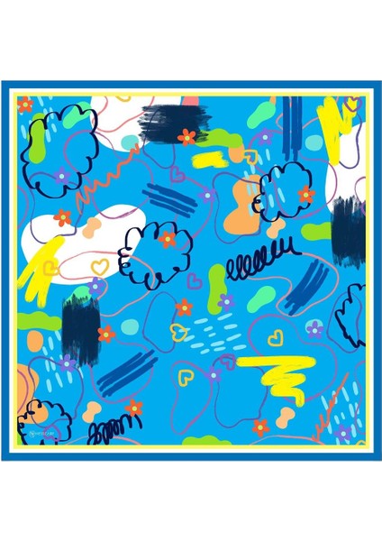 Lost Twill Eşarp Mavi