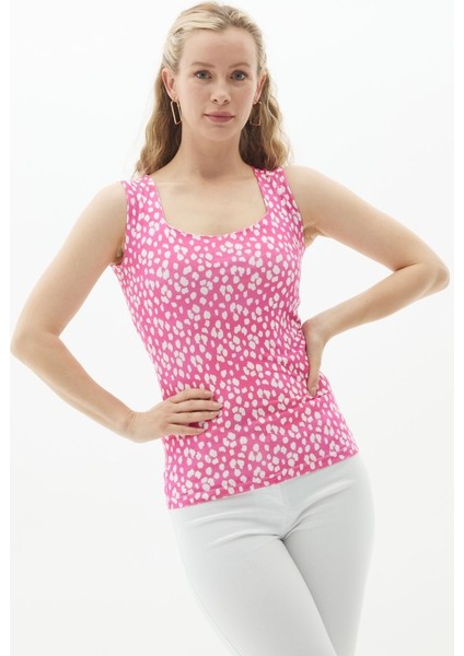 Kalp Yaka Puantiye Desen Kolsuz Penye Bluz fırsatları